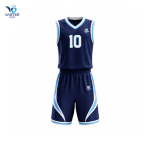Sublimated basketball uniform with vibrant colors and full team design set