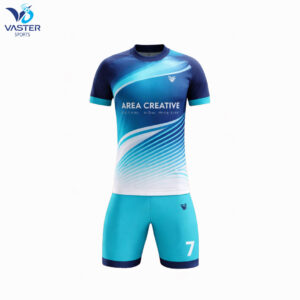 Custom football uniform with team logo and breathable performance fabric