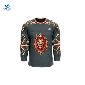 Custom ice hockey jersey with team logo and breathable performance fabric