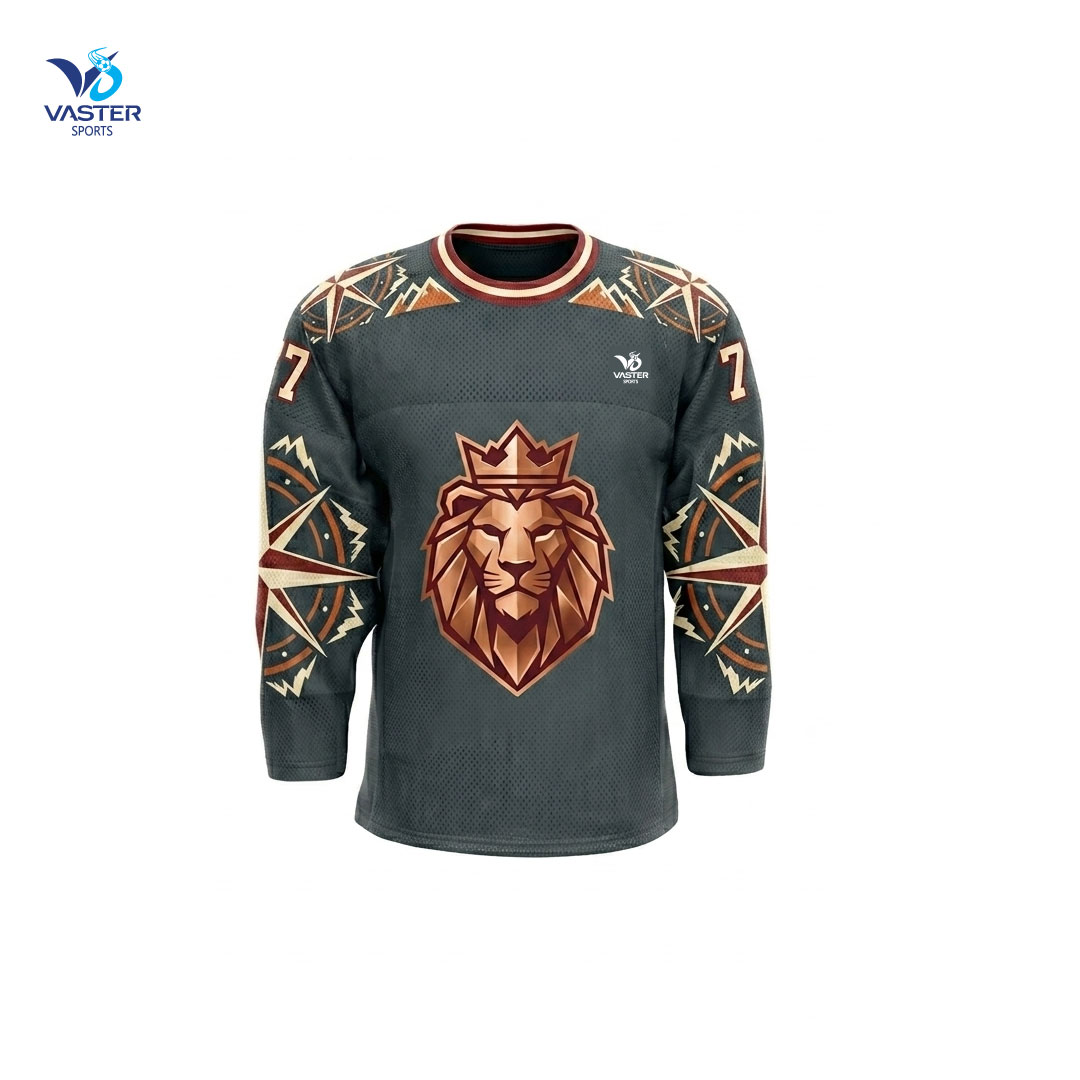 Custom ice hockey jersey with team logo and breathable performance fabric