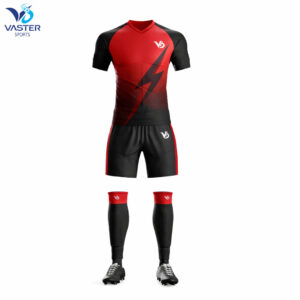 Custom football full uniform with jersey, shorts, socks, and team logo