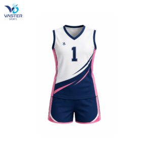Women volleyball match uniform with breathable fabric and custom team design