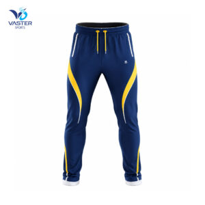 Custom cricket trousers with breathable fabric and team logo design