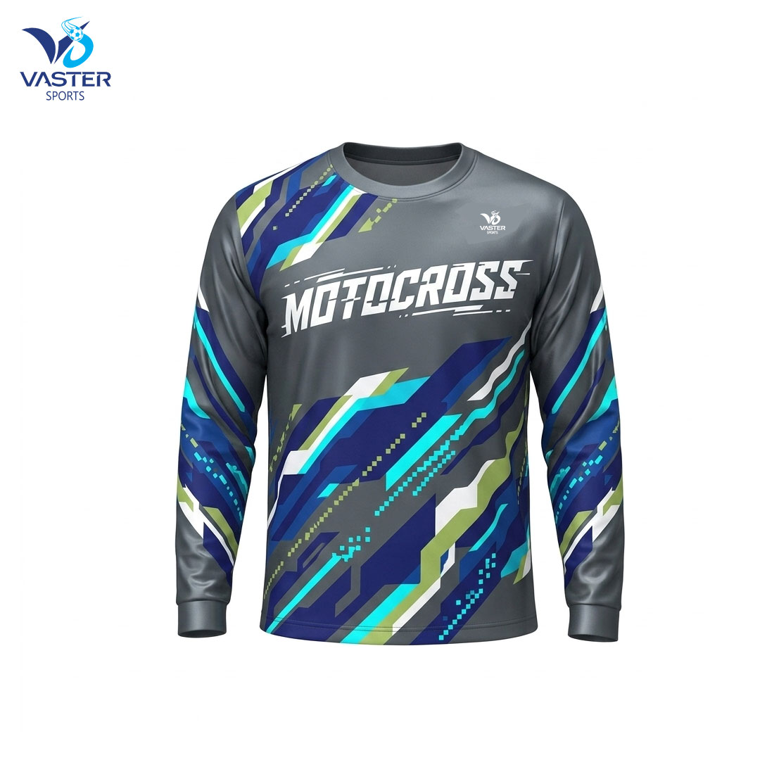 Motocross racing jersey with custom design and breathable fabric