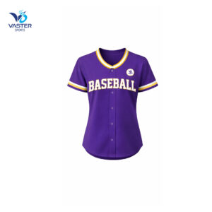 Women baseball jersey shirt with breathable fabric and custom team design