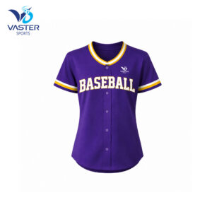 Women baseball jersey shirt with breathable fabric and custom team design