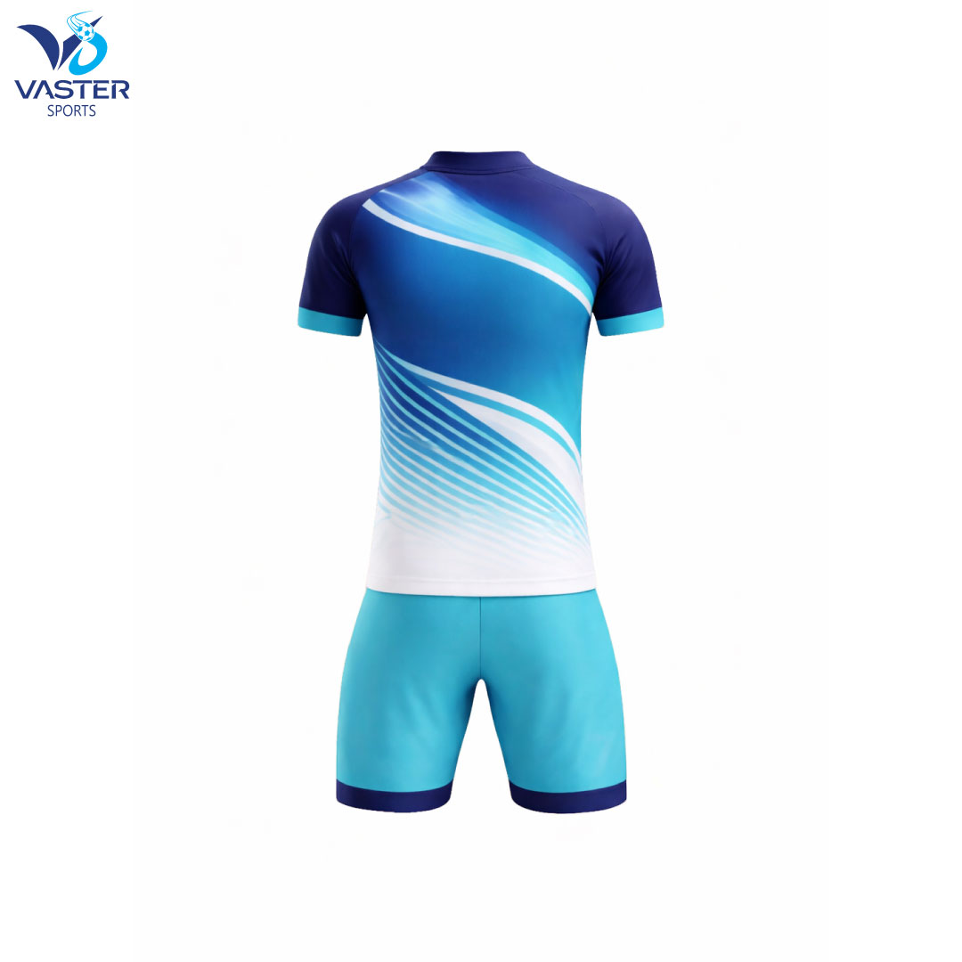 Back view of custom football uniform showing player name and number