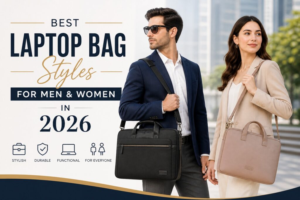 Modern laptop bag for men and women with stylish and durable design for work, travel, and daily use.
