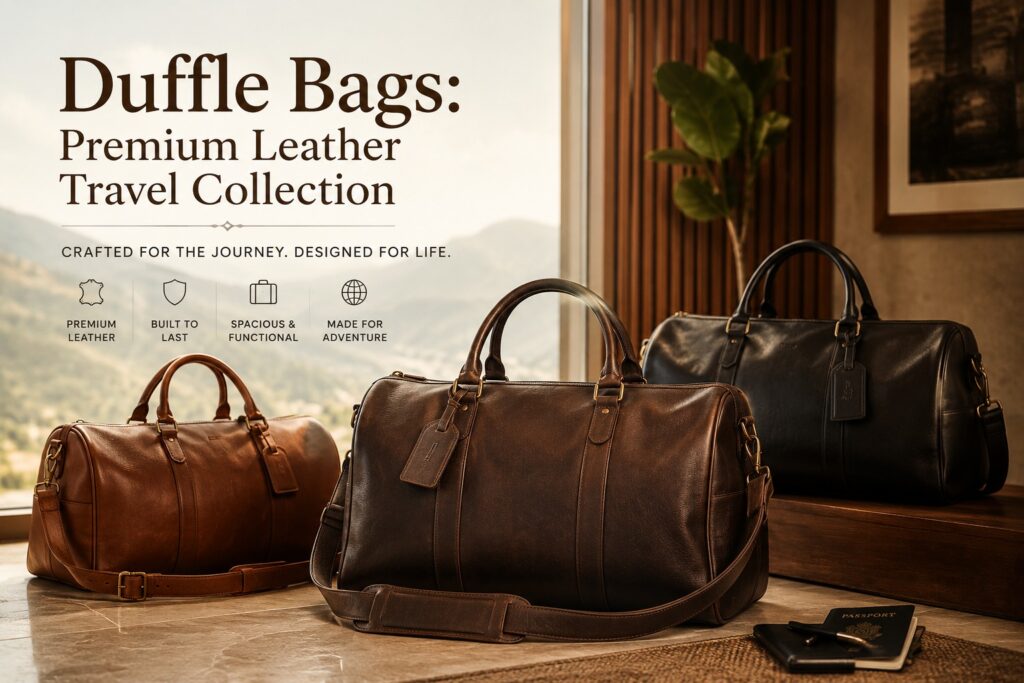 premium leather duffle bags for travel
