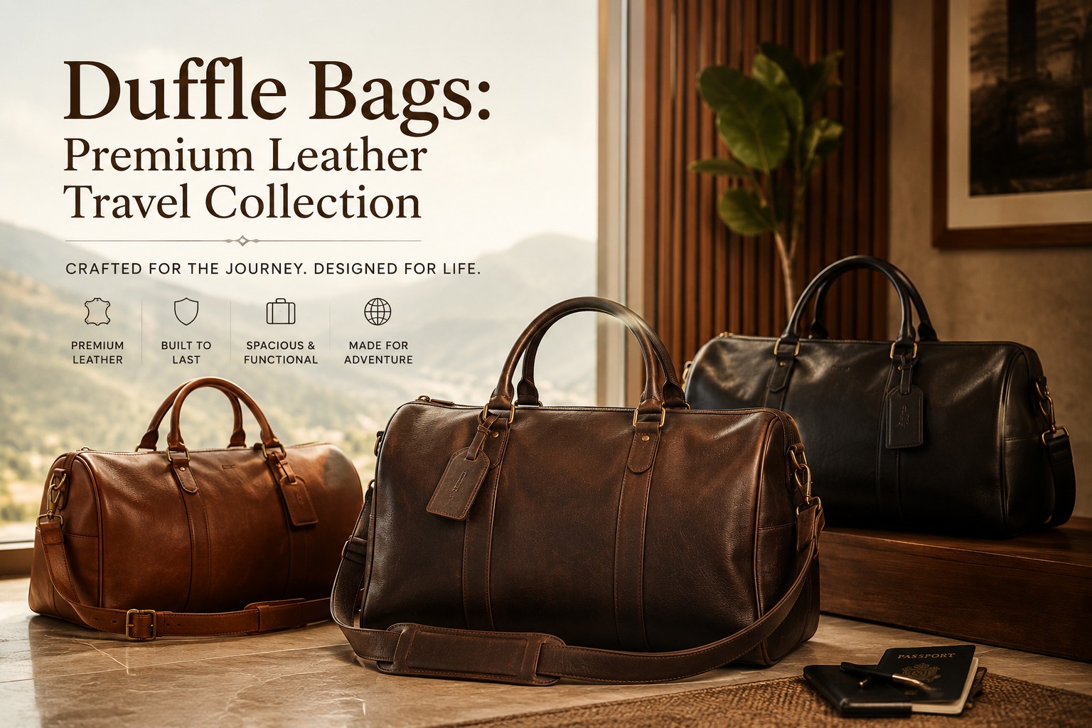 premium leather duffle bags for travel